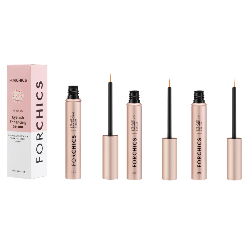 ForLash von ForChics: 3 Pack Ultimate Hormon- Kostenlose Wimpernwachstum Serum für Enhanced Fuller, Thicker, Longer Lashes - Regrowth Booster, Organic Formula, Vegan & Cruelty-Free