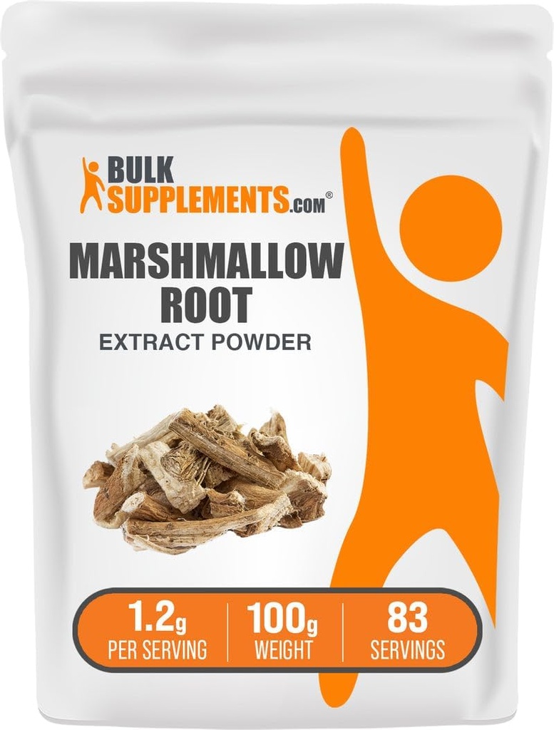 BulkSupplements.com Marshmallow Root Extract Powder - Marshmallow Root Supplement, Kräuterergänzung - Glutenfrei, 1.2g pro Servierung, 100g (3.5 oz) (Pack von 1)