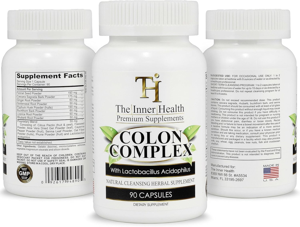 Colon & Gut Cleanse Detox Formula - Sostenere la salute del fegato, purificazione - contenenti Lactobacillus Acidophilus Probiotic, Aloe Vera, Liquirizia Root & More