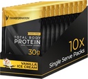 Transformation Protéines Super Blend , Peptides de collagène et Protéines végétales , 15 milliards CFU Probiotiques , enzymes digestifs , huile MCT , faible carbure Shake pour les hommes et les femmes , 10 Pack