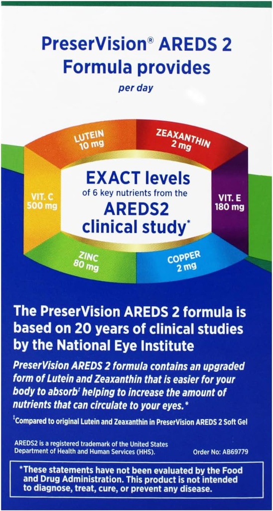 PreserVision AREDS 2 Augen Vitamin & Mineral Supplement 210 Softgels