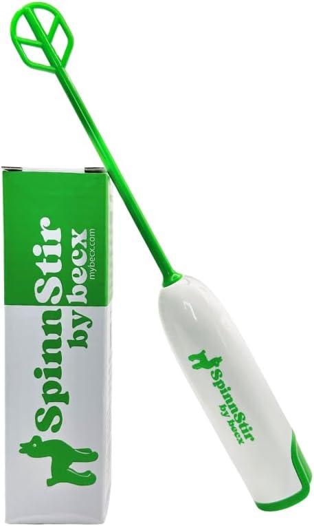 Becx Spinnstir Mélangeur portable de boisson portatif pour la poudre de protéines Pré-entraînement Champignon Café Verts Superfood Collagène Poudre de lait Poudre d'hydratation Pack de parfum Mélanges faciles à nettoyer Moins Mess (Vert)