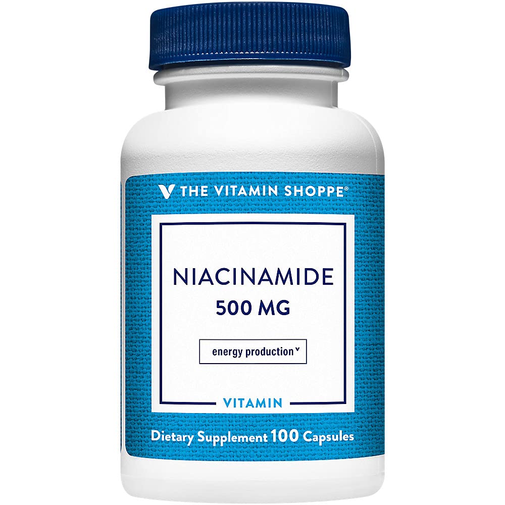 La vitamina Shoppe Niacinamide 500MG, supporta i livelli di colesterolo già all'interno della gamma normale, una volta al giorno (100 capsule)