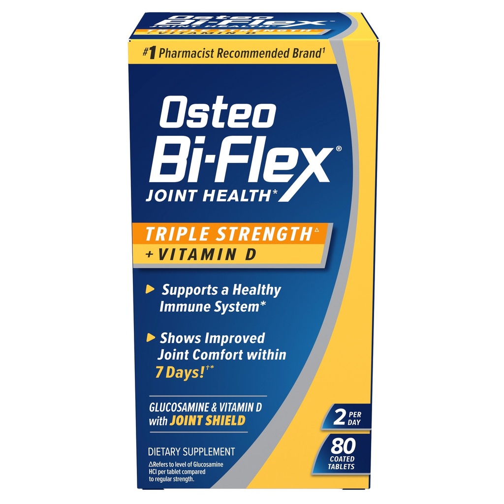 Osteo Bi-Flex Triple Strength(5) mit Vitamin D Glucosamine Chondroitin Joint Health Supplement, Beschichtete Tabletten, 80 Zähler