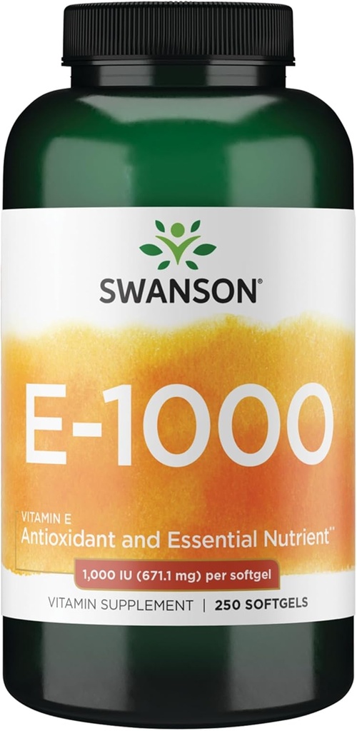 Swanson Vitamine naturelle E 1000 Iu (671,10 milligrammes) 250 gels