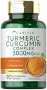 Curcumina di curcuma di cavalletto con pepe nero 3000mg | 90 capsule di polvere | supplemento complesso con bioperina | Non-GMO, senza glutine