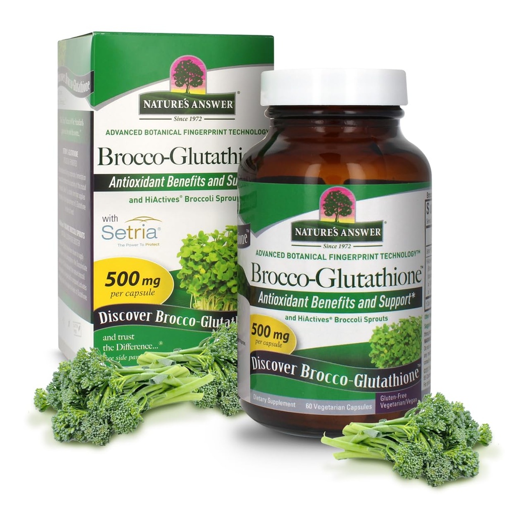 Risposta della natura Brocco Glutathione, 60 Conta capsule vegetariane - Realizzate con broccoli biologici