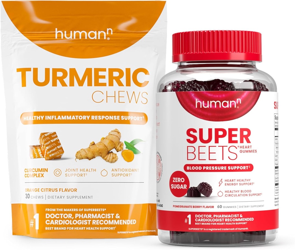 Humann Turmeric Chews und Herz Gummis Zero Sugar