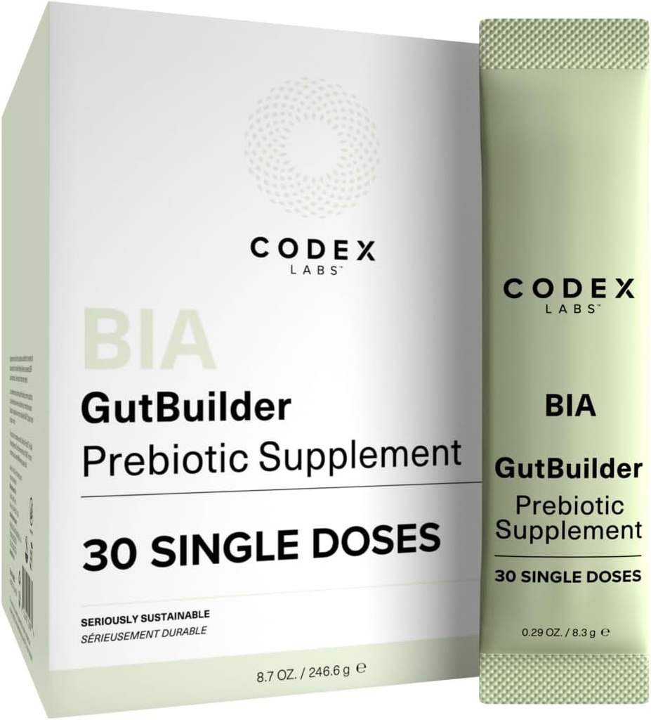 Präbiotika für Verdauungs- und Immunsystem-Unterstützung – Ballaststoffe, Antioxidantien & Superfoods für Gutbarriere Stärke & Gut Microbiome Balance | 30-Day Supply | Codex Labs BIA GutBuilder