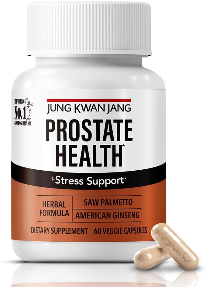 JUNG KWAN JANG Prostate Health con Saw Palmetto e Ginseng americano per la prostata, Stamina, Supporto per la perdita di capelli, dht Blocker, Integratore naturale per uomini e donne