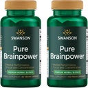 Swanson Pure Brainpower Brain Health Cognitive Memory Focus Unterstützung Brain-Derived Neurotrophic Factor (BDNF) Kräuterergänzung (Ginkgo Biloba, Bacopa Monnieri) 60 Veggie Kapseln (Veg Caps) (2 Pack)