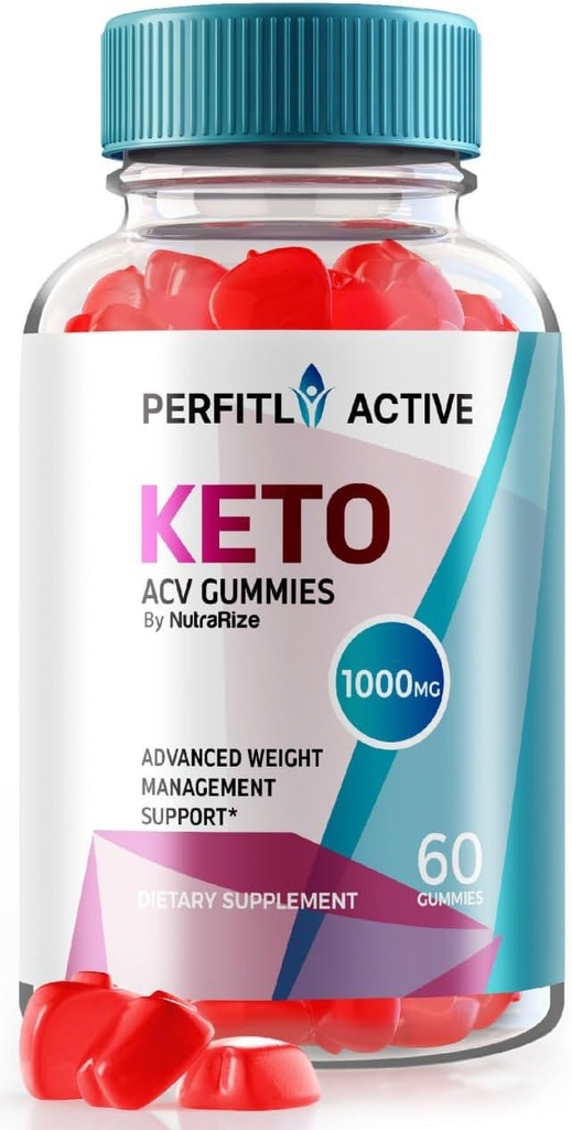 NutraRize Perfitly Active Keto ACV Gummis für erweiterte Gewichtsverlust, maximale Stärke Gummis, Keto + ACV Advanced Formula Supplement, Gomitas Bewertungen (60 Gummis)