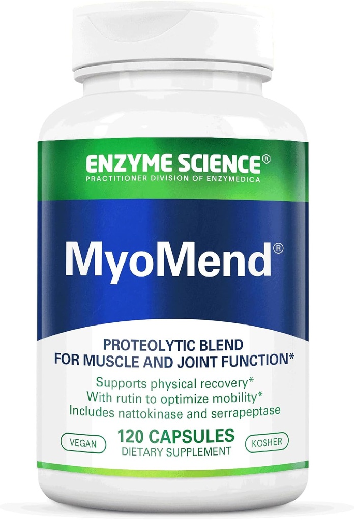Enzyme Science Myomend – Integratore di supporto congiunto – Formulato con Bromelain, Rutin, Nattokinase e Serrapeptase – Integratore di salute enzime – Vegan e Kosher - 120 capsule