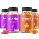 NutraChamps Biotin Gummi (2 Pack) und Vitamin C Gummi (2 Pack) 4 Pack Bundle
