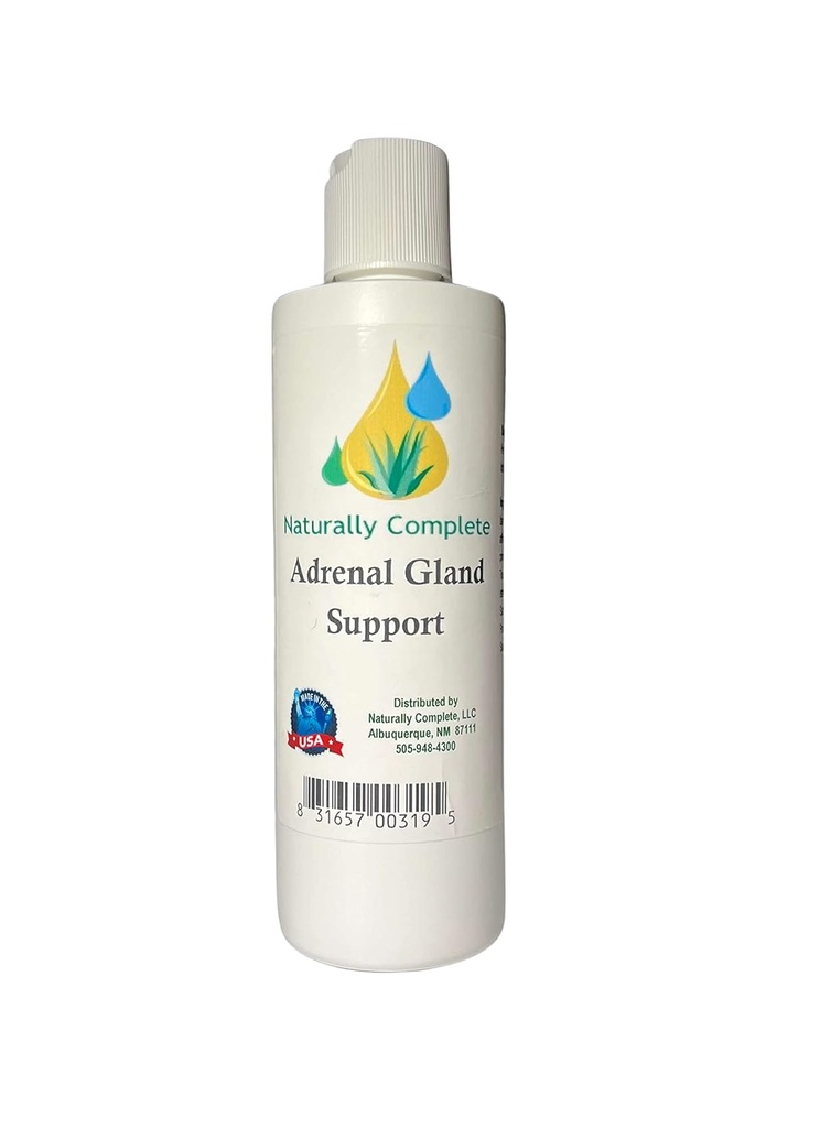 Lotion de soutien adrénal Gland 8 oz Bouteille d'eau non-OGM Aucun soja non parfumé