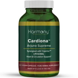 Arjuna Supreme – Synergized with Triperine - HIghest Potency Maximum Bio-Aktivität Liposomal Dr. Gumman's Harmony Nutraceuticals Kräuter für Herz-Kreislauf-Unterstützung – 120 Vegan Kapseln