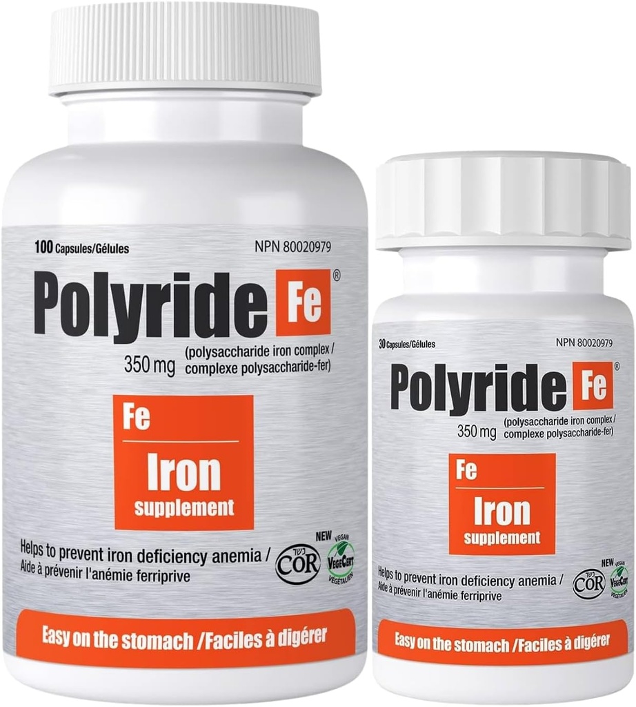 Polysaccharid Eisen-Komplex, Mangelanämie, einfach auf dem Stomach mit Energieunterstützung und 150 mg Elemental Iron, | 350 mg - 100 Kapseln