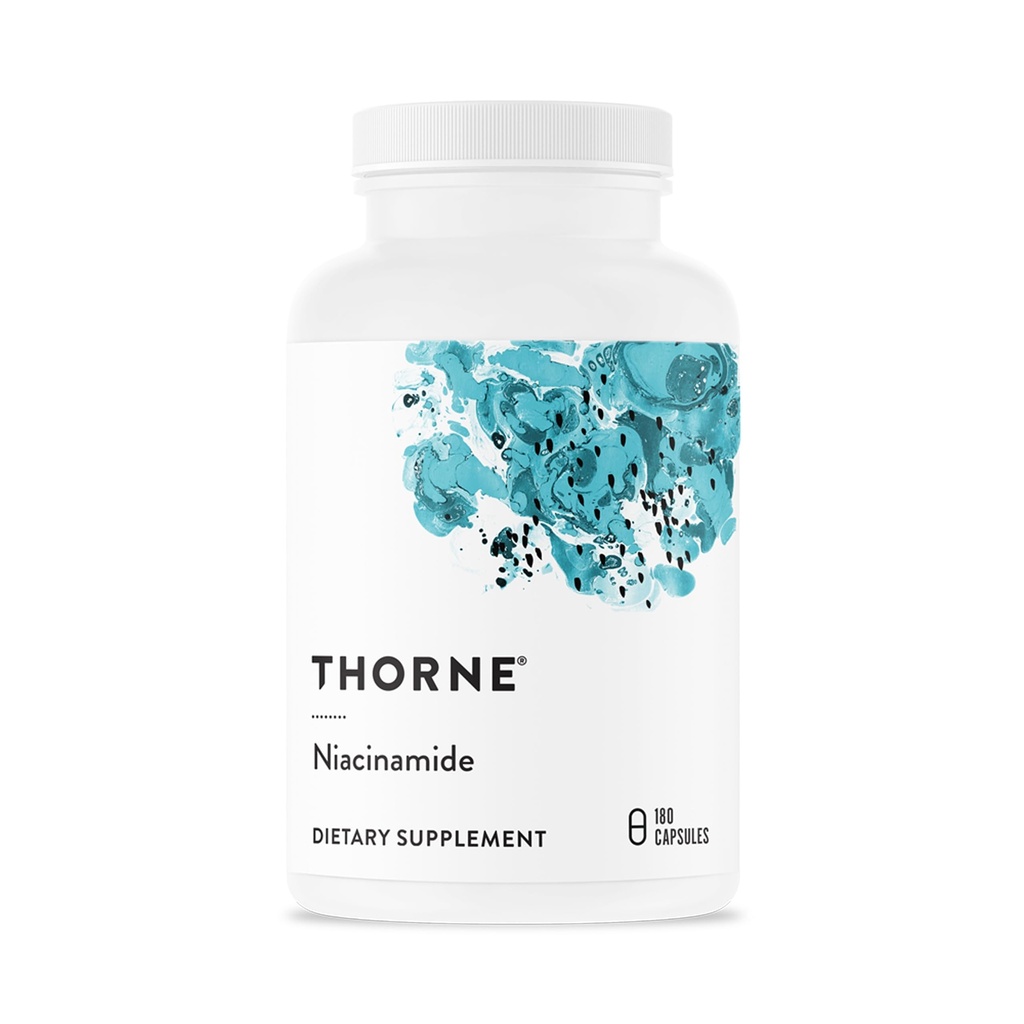THORNE - Niacinamide - 500mg Niacin - Non-Flushing Form of Vitamin B3 - Support Joint Health, Skin Health & Restful Sleep* - Gluten-Free - 180 Capsule
