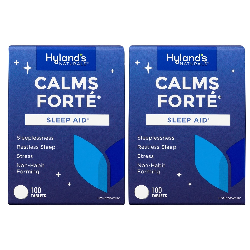 Hyland's Calms Forte' Schlafhilfe Tablets, natürliches Relief von Nervous Spannung und okziöse Schlaflosigkeit, 100 Count (Pack von 2)