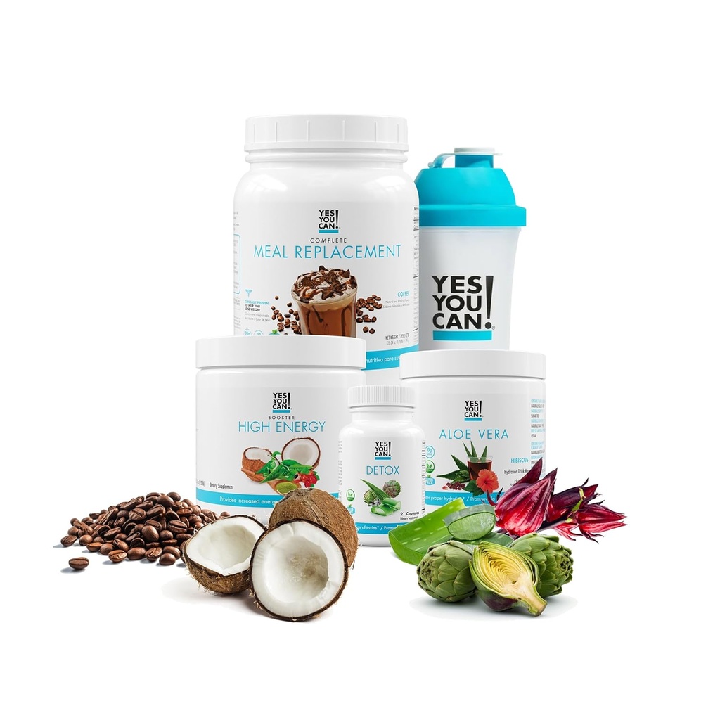 Detox Plus Kit - Daily Cleanse Pure Fiber Meal Sostituzione Drink Mix, Shake Booster & Supplement, Body Cleanse Kit per Uomo e Donne, Daily System Cleanse - Caffè, Hibiscus