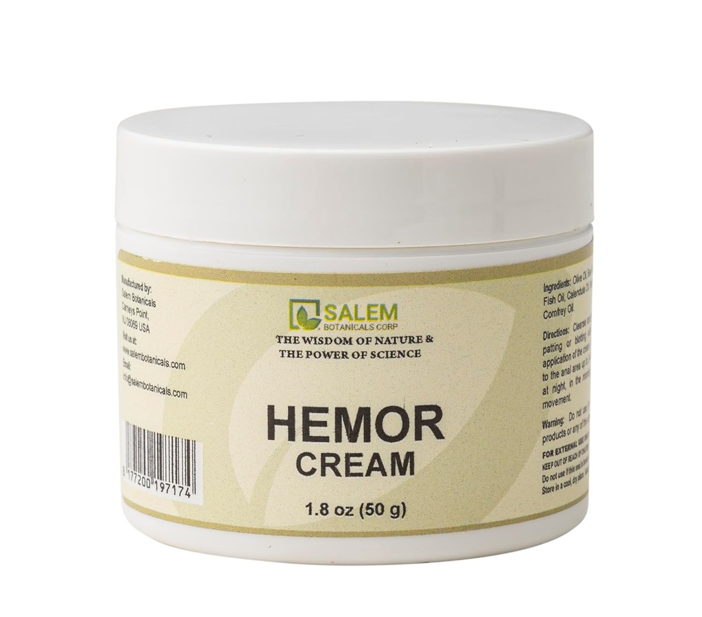 Crème d'hémorrhée botanique Salem, 1.8 Once