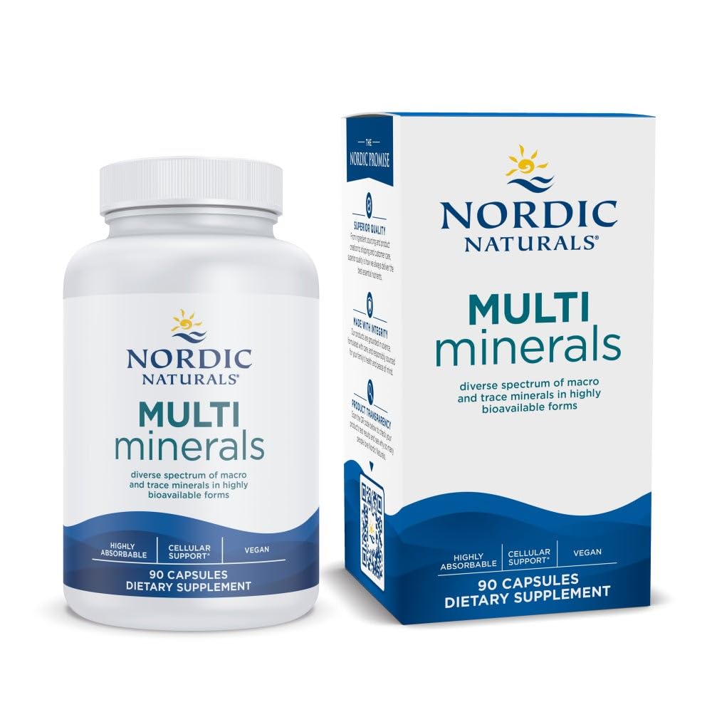 Nordic Naturals Multi Minerals, Unflavored - 90 Kapseln - 11 Essential Minerals - Optimale Gesundheit & Wellness - Zertifiziert Vegan - Nicht-GVO - 30 Portionen