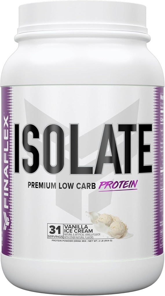 FINAFLEX Isolate, Vanilla Ice Cream - 2 lb - 25 Grammi di Iso Protein Per Serving - Gusto al frullato - Zero Sugar, Zero Fat & Gluten Free - 31 Serve