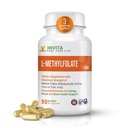 INVITA L-Methylfolat - Professional Strength Active Methyl Folate - 5-MTHF Ergänzung für Energie, Mood & Immununterstützung - Non GMO, Glutenfrei, Keine Füllstoffe (5 Mg)
