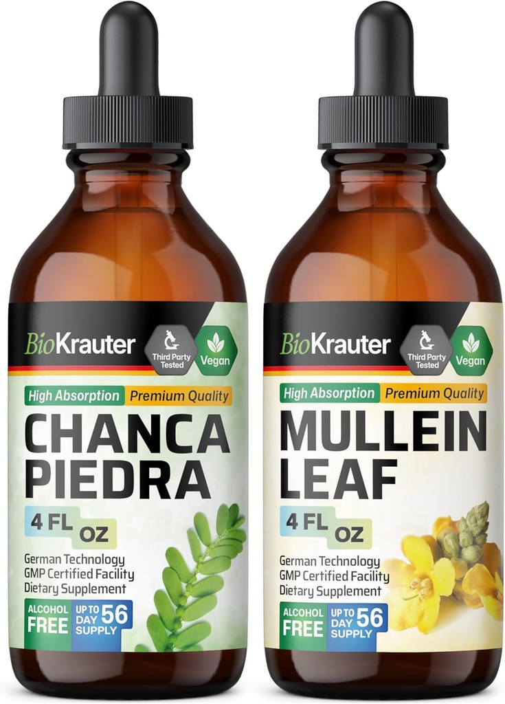 BIO KRAUTER Chanca Piedra Tinktur 4 Fl. Oz. & Mullein Tinktur 4 Fl. Oz.
