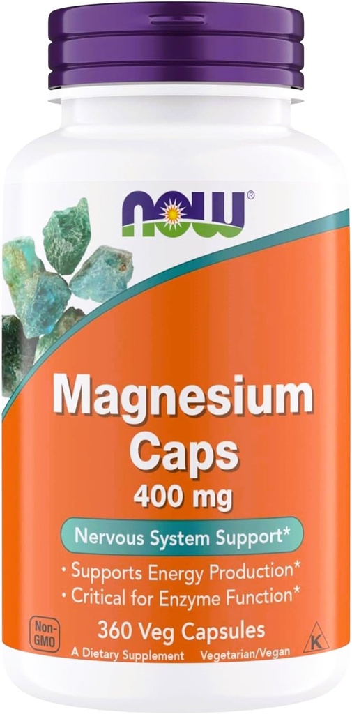 Ora Supplementi Magnesio 400mg - Funzione enzima*, Supporto di sistema nervoso* - Supplemento di magnesio per gli uomini e le donne, 360 capsule di veg, Kosher, Vegan, Integratori di magnesio senza glutine