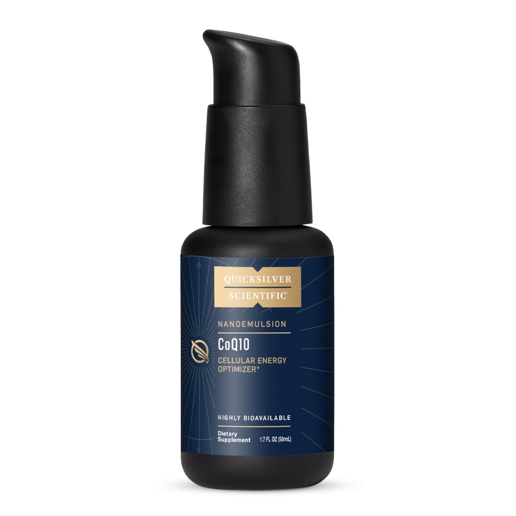 Quicksilver Scientific CoQ10 Nanoemulsion - Liposomal Coenzym Q10 Cardiovascular Support & Cellular Energy Supplement - Fast Absorbing Liquid CoQ10 (1.7oz / 50ml)
