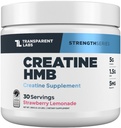 Creatina HMB - Polvere monoidrata della creatina con HMB per la crescita del muscolo, aumento della resistenza, aumento della produzione di energia, e miglioramento delle prestazioni atletiche - 30 Serve, limonata della fragola