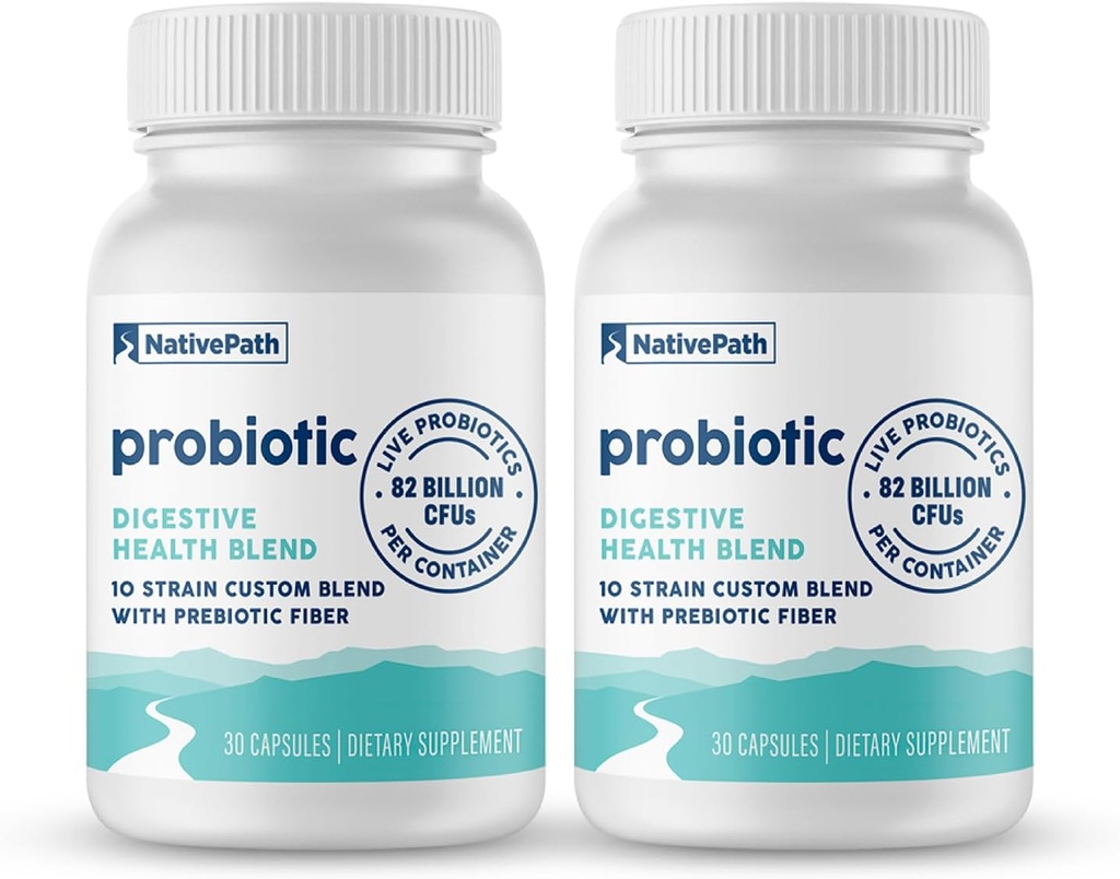NativePath Daily Probiotics, Supplément sur les probiotiques de mélange sur mesure de 10 étapes pour les hommes et les femmes, 82 milliards d'UFC - 60 Nombre