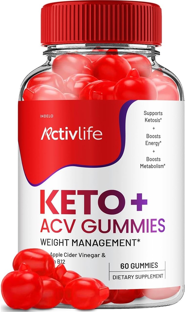 ActivLife Keto ACV Gummies - Active Life Keto Apple Cider Essiggummis, ActivLife Keto + ACV Weight Management Gummies ActiveLife Advanced 1000mg Formula (1 Pack - 60 Gummies)