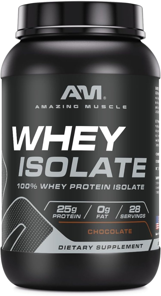 Incredibile polvere isolata di proteine del siero del muscolo | 25 grammi proteine per servire | Isolato di siero 100% | Zero Fat | Made in USA (2 Lb, Cioccolato)