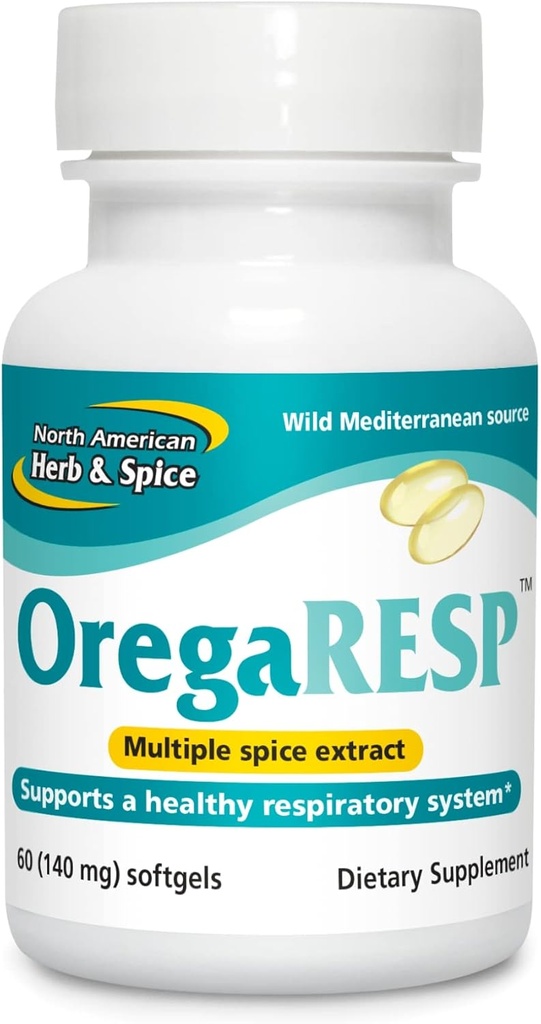 NORTH AMERICAN HERB & SPICE OregaResp P73-60 Softgels - Unterstützt Immun- und Respiratorische Gesundheit - Multiple Spice Oil Complex mit Oreganol P73 Oregano Öl - Non-GMO - 30 Servietten