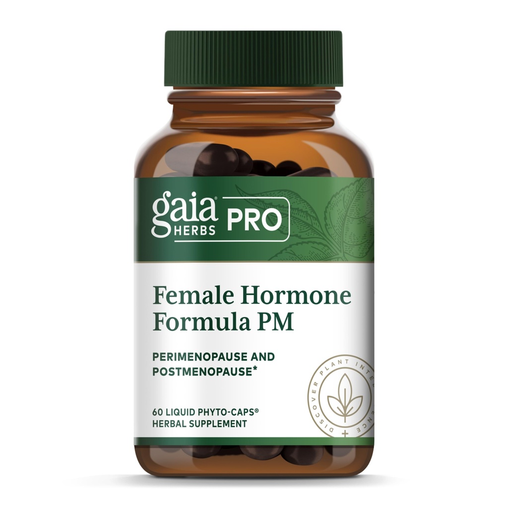 Gaia Herbs Pro Formule hormonale féminine PM - Supplément santé des femmes pour la ménopause et le soutien du sommeil - Black Cohosh & St. John's Wort - végétalien, sans soja et sans gluten - 60 capsules de Phyto liquide (30 portions)