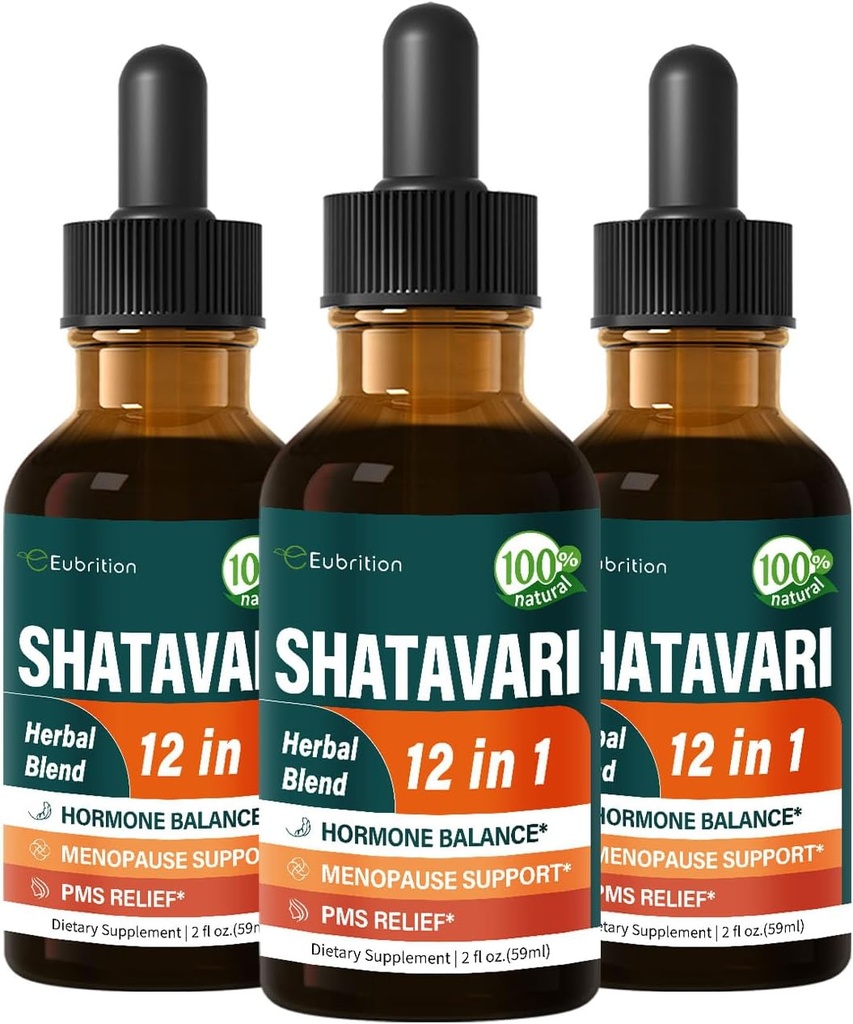 Shatavari Hormone Harmony gouttes pour Ménopause Relief & PMS Support, 12-en-1 mélange à base de plantes avec Yam sauvage et Vitex Berry, 6oz