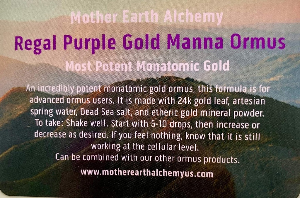 Regal pourpre or manna Ormus - 1oz - Alchimie de la Terre mère