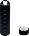 Nero Plastica Weekly Pill Organizer - Smart Medicine Pill Organizer Viaggi - Impermeabile, BPA-Free 7 Day Medicine Container - Porta pillole per vitamine e farmaci