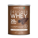 Designer Wellness, Designer Whey, Polvere naturale di proteine del siero di latte con probiotici, fibra e chiave B-Vitamins per energia, senza glutine, cioccolato gourmet, 12oz