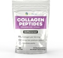Peptidi di collagene polvere con acido ialuronico e vitamina C, promuove capelli, unghie, pelle, ossa e salute comune, polvere di proteine di collagene non aromatizzata, 30 porzioni, 10,8 oz