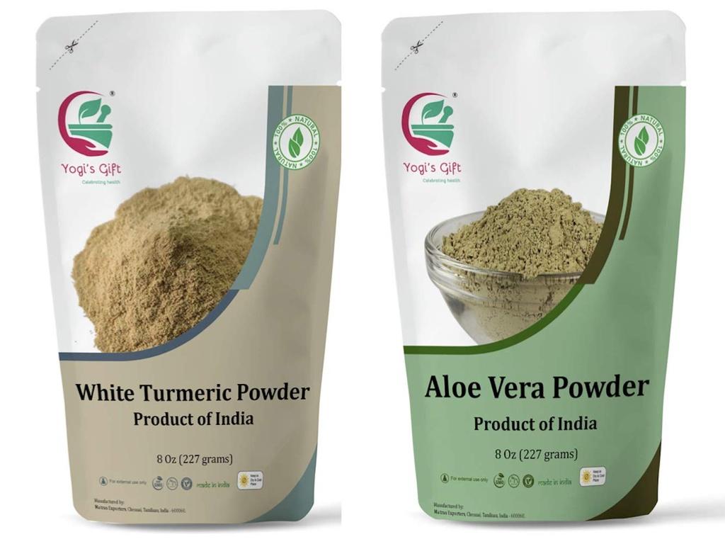 Multipack | Weißes Kurkumapulver + Aloe vera Pulverbündel | 8 oz je