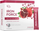 Dr. T On-The-Go Iron Force Packs – Direct-to-Mouth-Pulver – steigert die Produktion von roten Blutkörperchen, steigert die Energieniveaus, fördert optimalen Sauerstofftransport – 30 bequeme Single-Serve-Packs