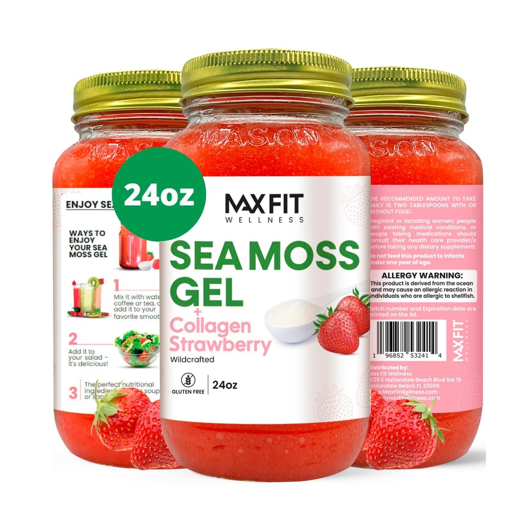 Sea Moss Gel Raw (24 Flavors) 24oz Wildсrafted Gold Sea Moss Gel von Saint Lucia | 92 Vitamine und Mineralien | Pure Raw+Non-GMO