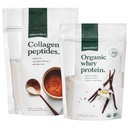 Natural Force Clean, Grass Fed Collagen Peptides + Vanilla Organic Whey Protein Bundle – Organic, Non GMO Whey Protein & Hydrolyzed Type I and III Collagen – 14.3 Ounce Bag and 11.7 Ounce Bag