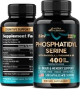 Phosphatidylserine 400 mg con L-teanina, Magnesio & Vitamina B6, Rhodiola Rosea - Cervello, Memoria e Focus Support - Certificata Non OGM, Naturally Derived & Bio available - Made in USA - 120 Сapsules