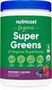 Nutricost Organic Super Greens Polvere (30 Serve) Misto Aroma di bacche - Superfood Supplemento Bevande Mix