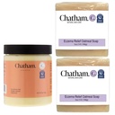 Chatham Natürliche Hautpflege über Butter Eczema Therapie 6oz und 2 x Eczema Relief Soap Bars 5oz Bundle | Mit kolloidal Gluten freie Oatmeal