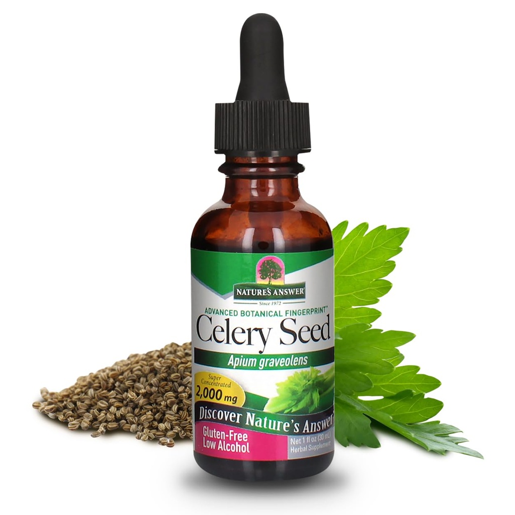Risposta della natura Celery Seed with Organic Alcohol 2000mg 1oz | Confezionato con Antiossidanti | Promuove la funzione congiunta | Supporto del tratto urinario | Conto singolo